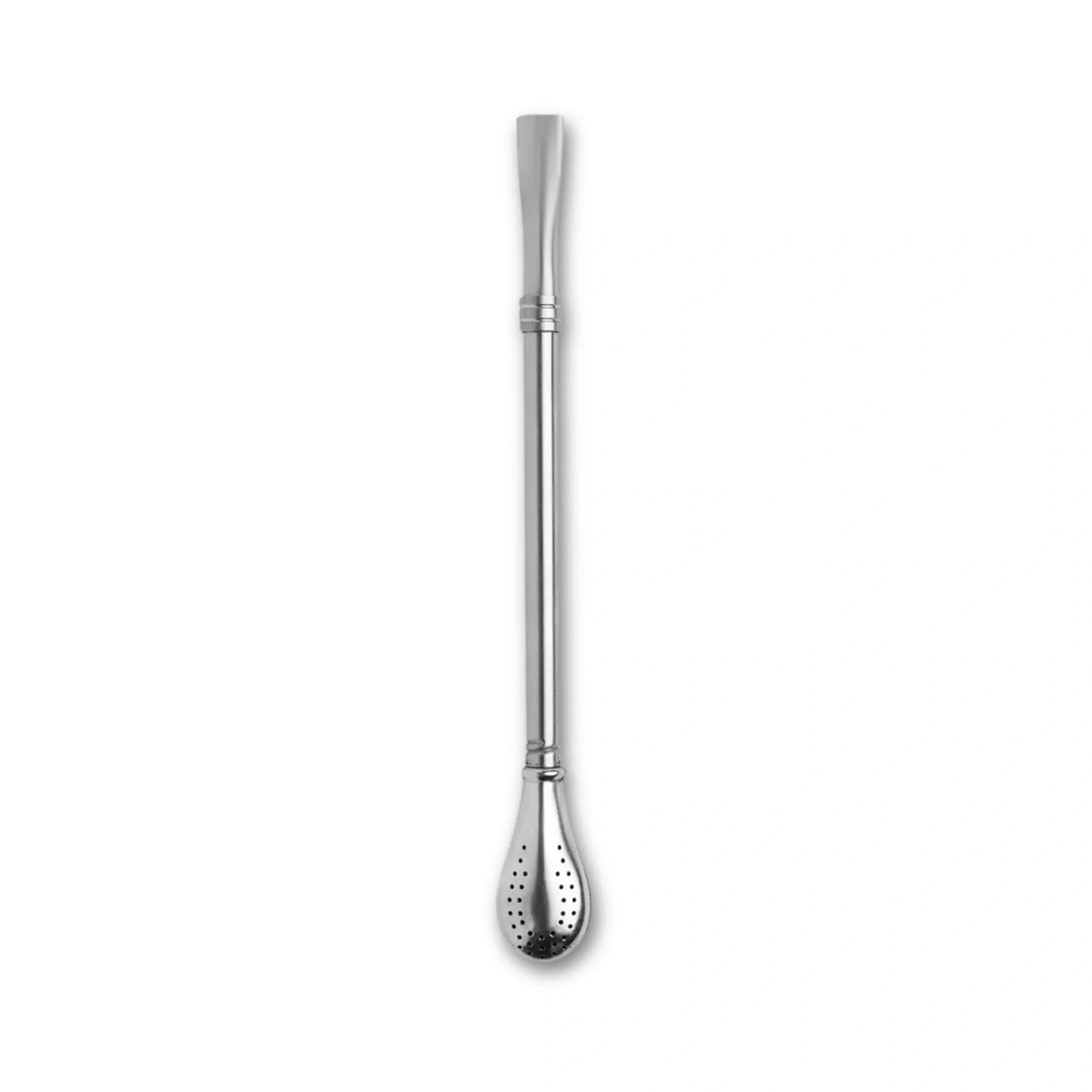 Steel straw on a white background